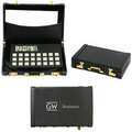 Credit Card Size Calculator and Business Card Holder in a Mini Attache Case